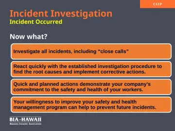 Slide 8: Incident Investigation