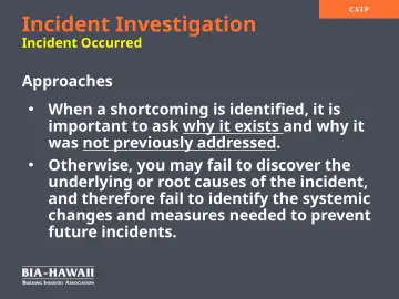 Slide 10: Incident Investigation