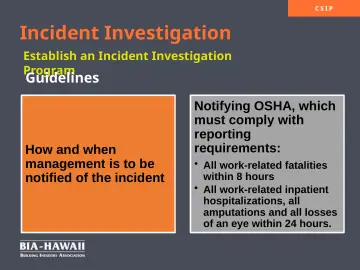 Slide 14: Incident Investigation