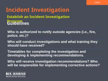 Slide 15: Incident Investigation