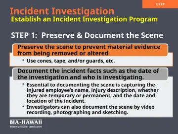 Slide 17: Incident Investigation