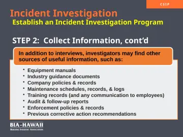 Slide 19: Incident Investigation