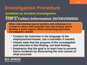 Slide 20: Investigation Procedure