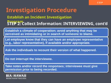 Slide 21: Investigation Procedure