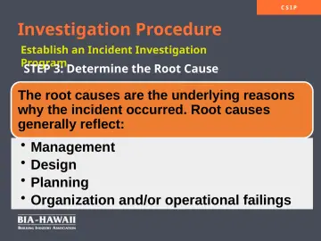 Slide 23: Investigation Procedure