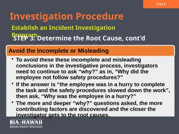 Slide 25: Investigation Procedure