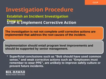 Slide 27: Investigation Procedure