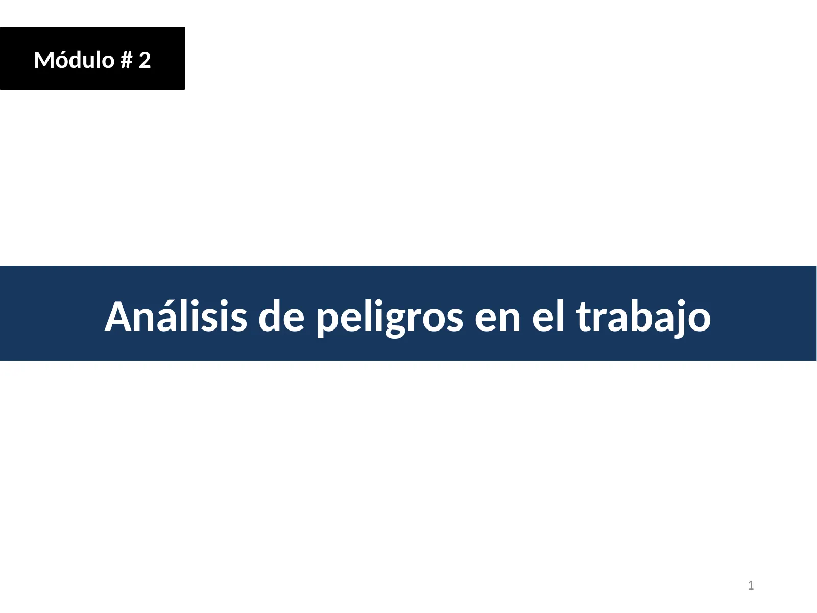 Análisis de riesgos laborales, slide 1: Módulo # 2