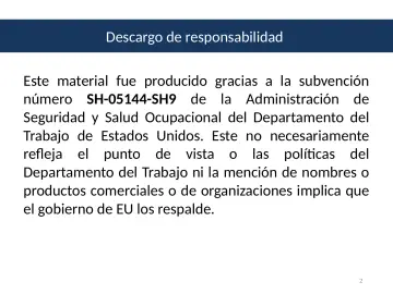 Slide 2: Descargo de responsabilidad