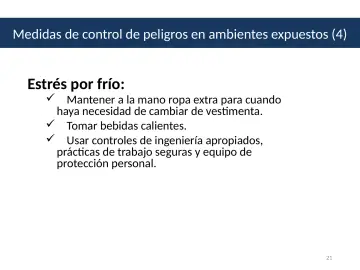 Slide 21: Estrés por frío: