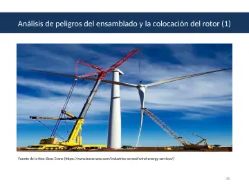 Slide 36: Análisis de peligros del ensamblado y la colocación del rotor (1)