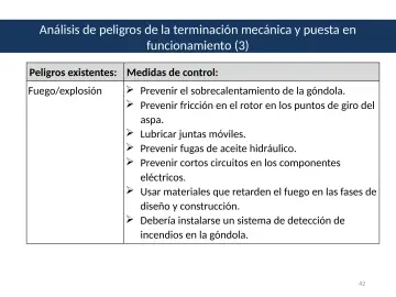 Slide 42: Análisis de peligros de la terminación mecánica y puesta en funcionamiento (3)