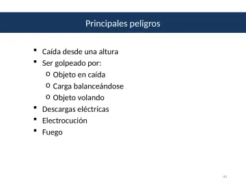 Slide 44: Principales peligros