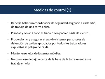 Slide 45: Medidas de control (1)