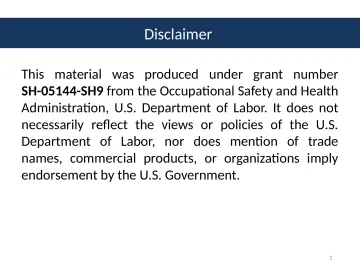 Slide 2: Disclaimer
