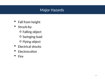 Slide 44: Major Hazards