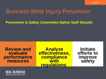Slide 9: Business-Wide Injury Prevention