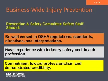 Slide 11: Business-Wide Injury Prevention