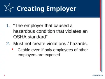 Slide 5: Creating Employer