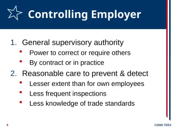 Slide 9: Controlling Employer