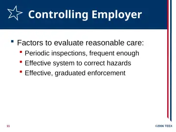 Slide 11: Controlling Employer
