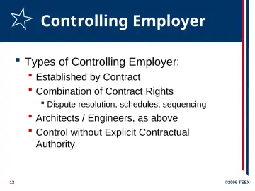 Slide 12: Controlling Employer