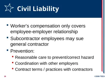 Slide 16: Civil Liability
