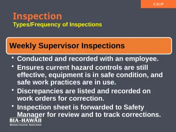 Slide 10: Inspection