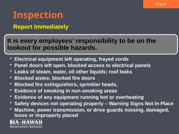 Slide 15: Inspection