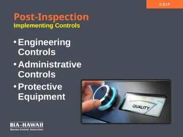 Slide 39: Post-Inspection