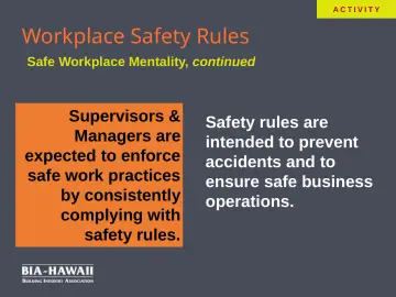 Slide 4: Workplace Safety Rules
