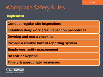 Slide 8: Workplace Safety Rules