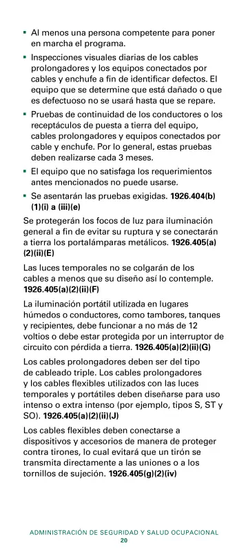 Page 22: Al menos una persona competente para poner en marcha el programa.