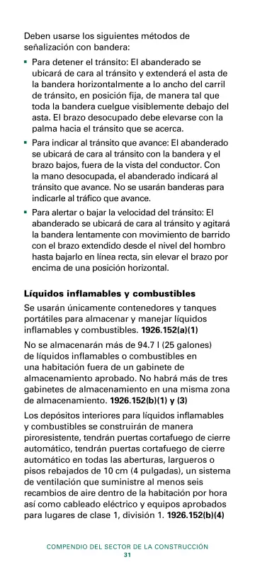 Page 33: Deben usarse los siguientes métodos de señalización con bandera: