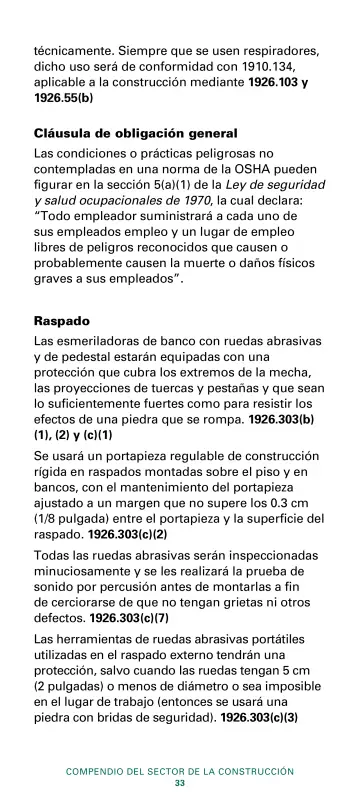 Page 35: técnicamente. Siempre que se usen respiradores, dicho uso será de conformidad con…