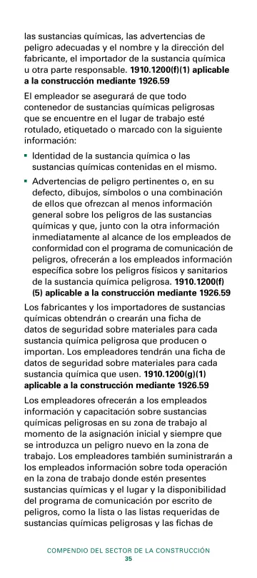 Page 37: las sustancias químicas, las advertencias de peligro adecuadas y el nombre y la dirección…