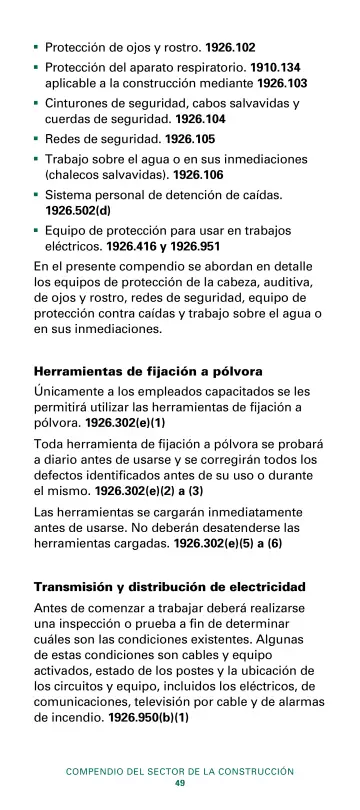 Page 51: Protección de ojos y rostro. 1926.102