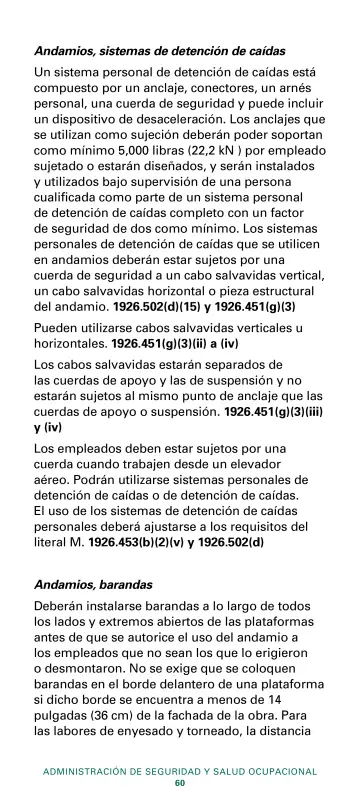 Page 62: Andamios, sistemas de detención de caídas