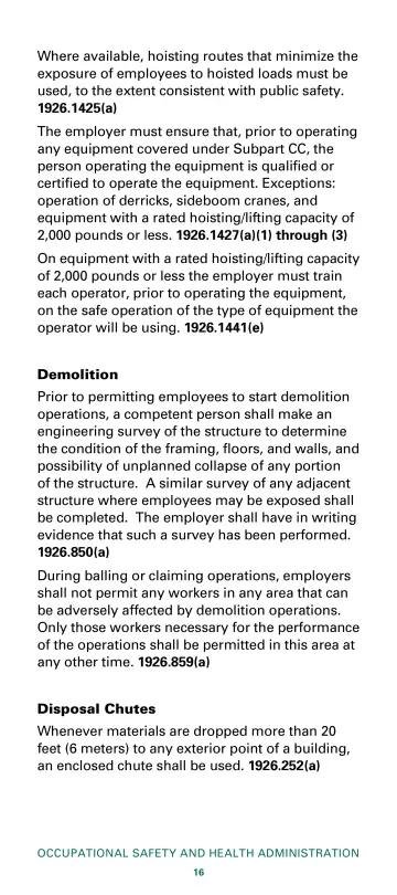Page 18: Where available, hoisting routes that minimize the exposure of employees to hoisted loads…