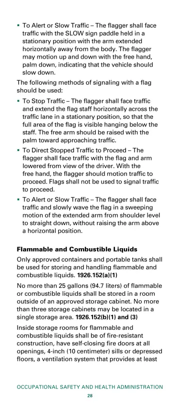 Page 30: To Alert or Slow Traffic – The flagger shall face traffic with the SLOW sign paddle held…