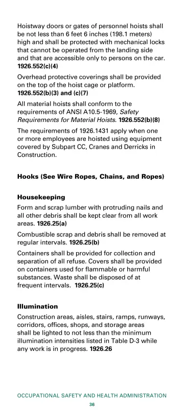 Page 38: Hoistway doors or gates of personnel hoists shall be not less than 6 feet 6 inches (198.1…