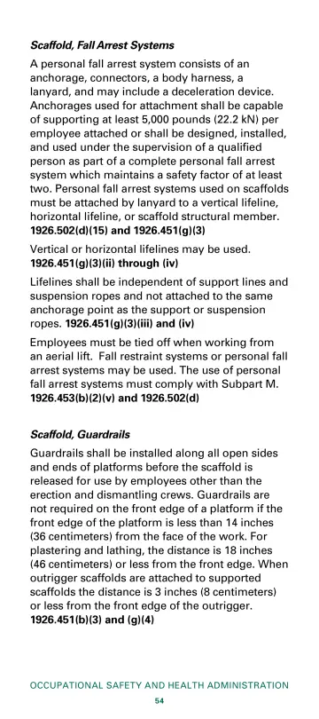 Page 56: Scaffold, Fall Arrest Systems