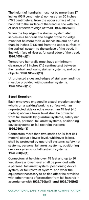 Page 62: The height of handrails must not be more than 37 inches (93.9 centimeters) nor less than…
