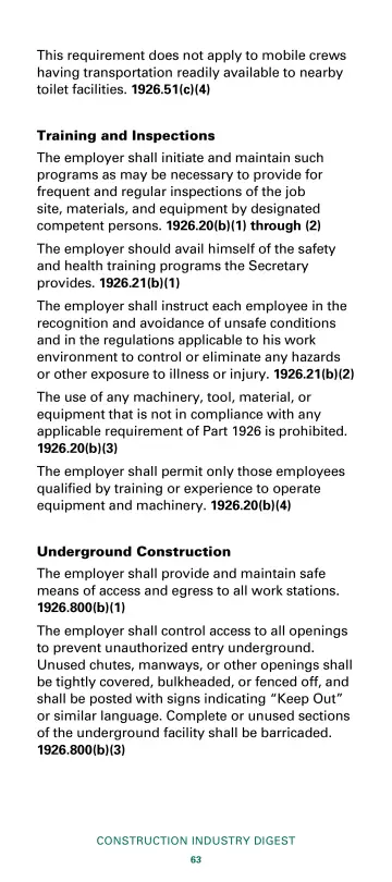 Page 65: This requirement does not apply to mobile crews having transportation readily available to…