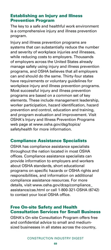Page 71: Establishing an Injury and Illness Prevention Program