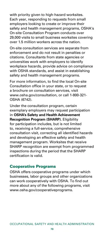 Page 72: with priority given to high-hazard worksites.