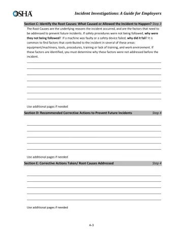 Page 19: Section C: Identify the Root Causes: What Caused or Allowed the Incident to Happen? Step 3