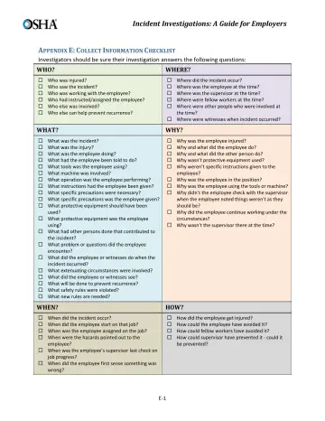 Page 23: APPENDIX E: COLLECT INFORMATION CHECKLIST