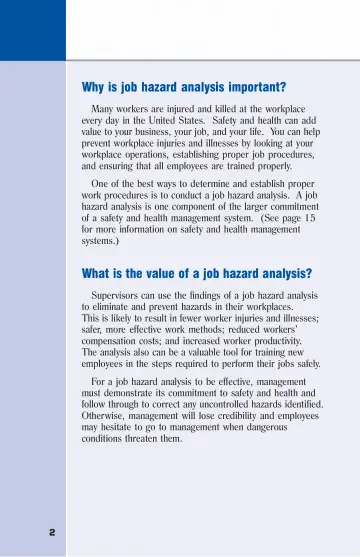 Page 8: Why is job hazard analysis important?