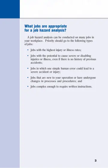Page 9: What jobs are appropriate for a job hazard analysis?